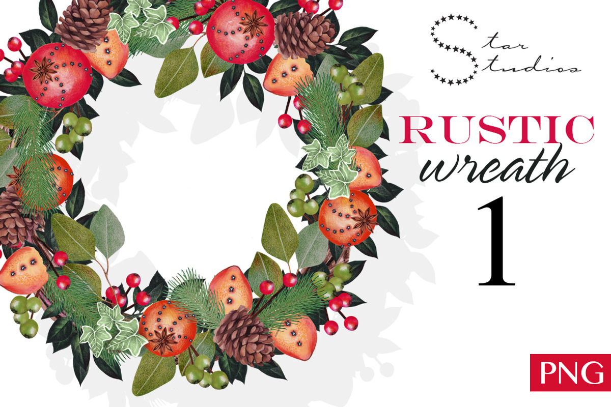 Rustic Wreath 1, an Illustration by Dana Designs (Photo 1 of 3)