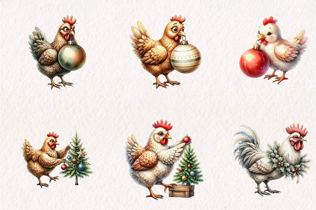 About Funny Christmas Chicken, a Seasonal Illustration by CreationArt (Photo 4 of 7)
