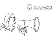 8 March Cards Set. Continuous Line., a Person Illustration by Svetlana Kononova (Thumbnail 7 of 7)
