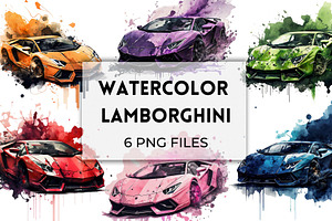 Lamborghini Watercolor Clipart