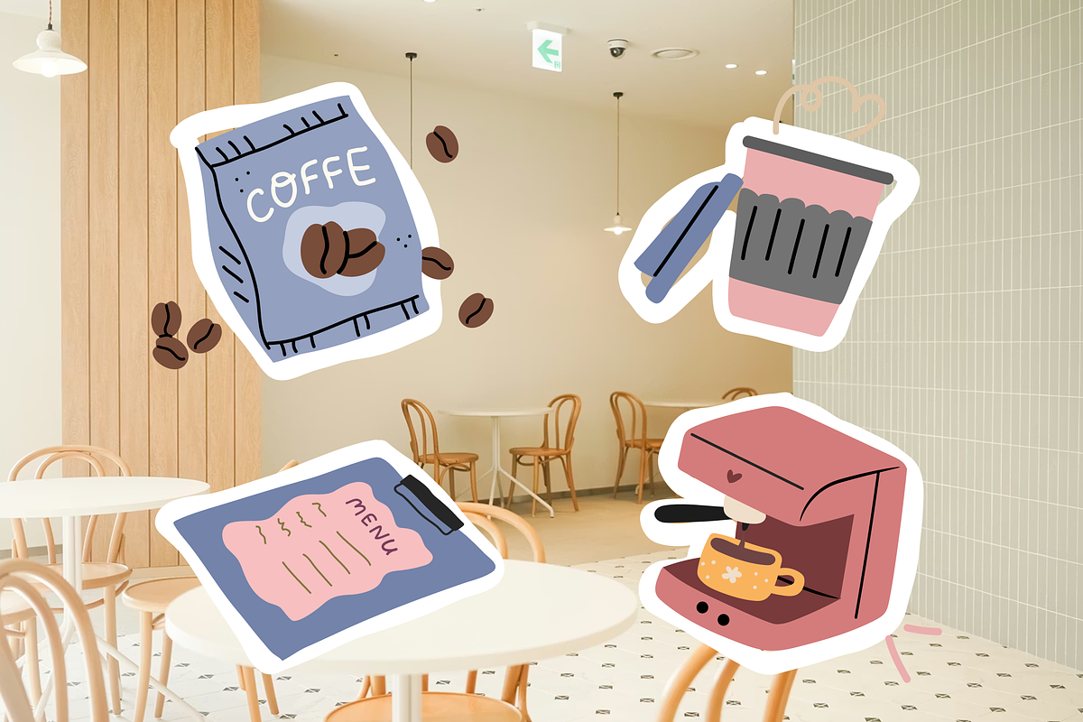 Coffee Shop Hand Drawn Clipart, a Decorative Illustration by Heartwarming Art (Photo 3 of 9)