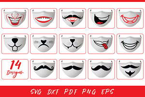 Funny Face Mask SVG Bundle