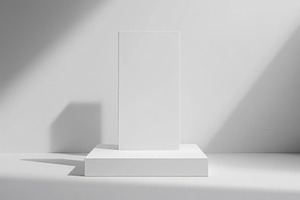 White Blank Display Platform Minimal, a Background Photo by Pixeness Studio