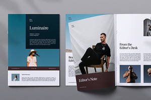 Luminaire Fashion Magazine Template, a Magazine Template by Portocraft