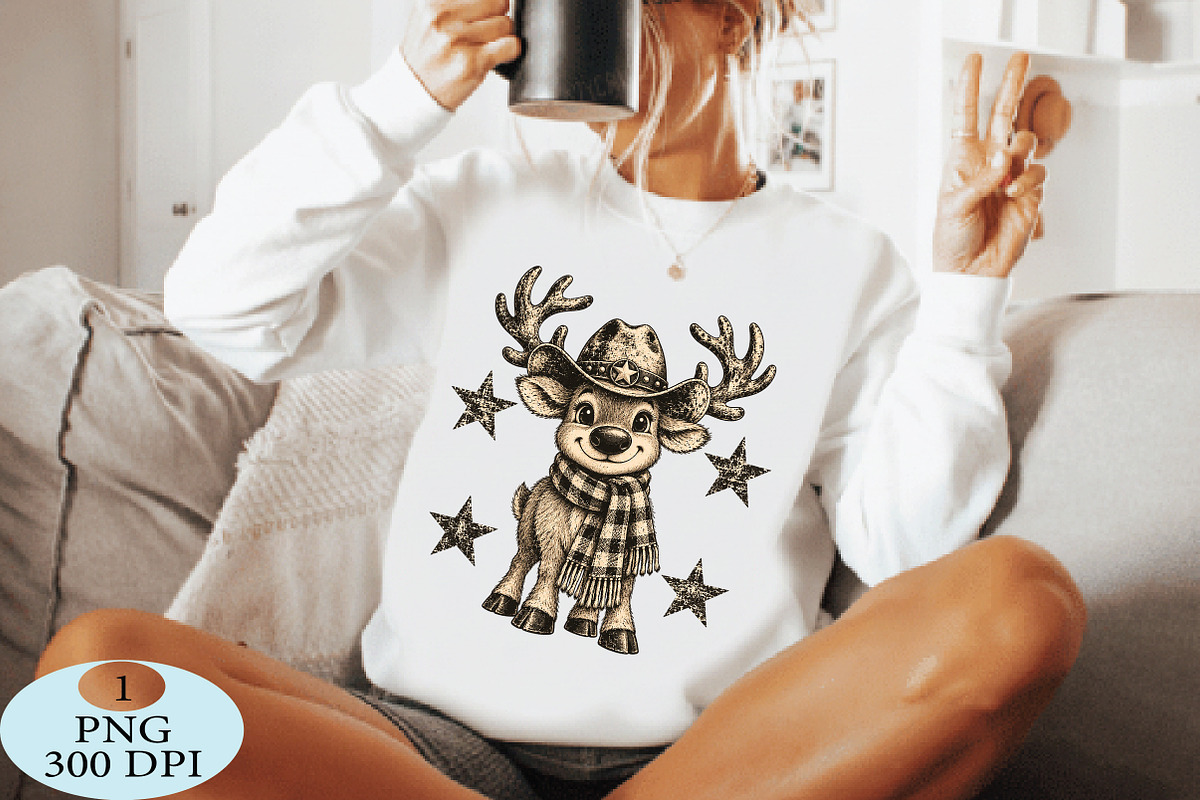 Vintage Reindeer Christmas PNG, a Seasonal Illustration by Daily.Designs (Photo 4 of 5)