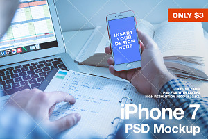 iPhone 7 RED PSD Mockup
