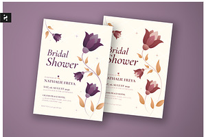 Floral Bridal Shower Invitation, a Card Template by Neermana