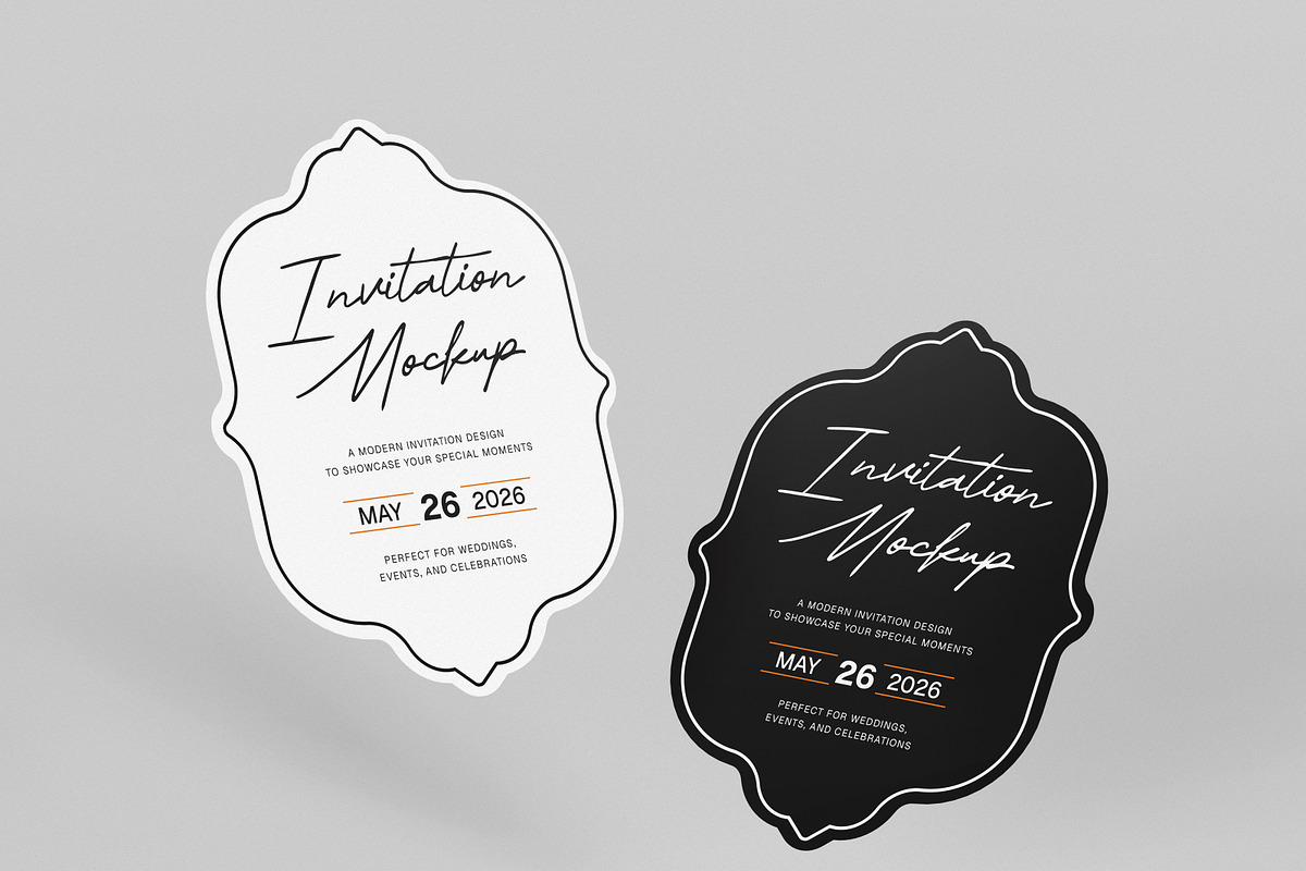 Die-Cut Invitation Card Mockup, a Merchandise Mockup by Brand Earth (Photo 4 of 4)