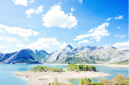 Landscape of Riano, a village with, a Nature Photo by Xavi Bosch Stock