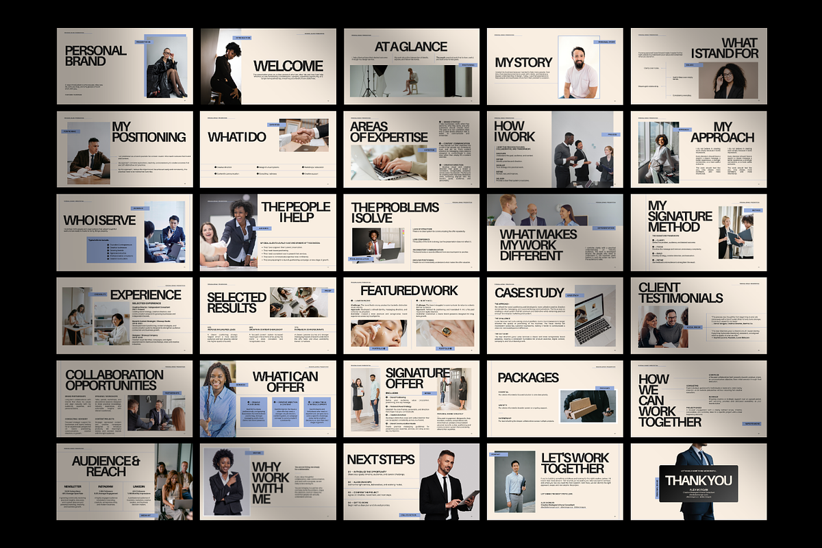 Personal Brand Presentation Template, a Presentation Template by ShowUp! Studio (Photo 6 of 6)