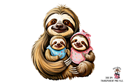 Mother Sloth Holding Baby Sloths PNG, a Graphic by Clipart Bloom (Thumbnail 3 of 11)