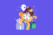 Party animals celebrate holiday set, an Animal Illustration by PaperTrident (Thumbnail 5 of 22)