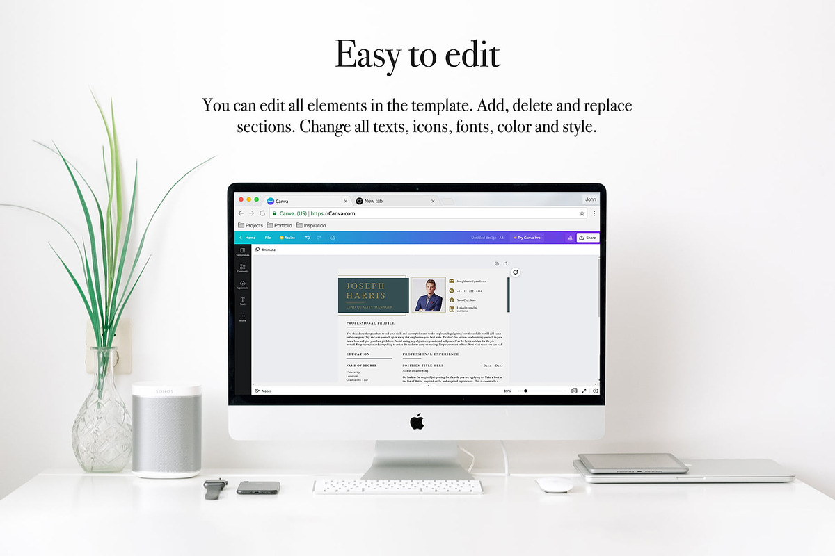 Modern Business CV Template | Canva, a Resume Template by Lux Resume (Photo 7 of 9)