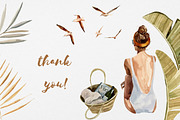 Beach summer watercolor clipart, a Seasonal Illustration by Artcard Watercolor (Thumbnail 14 of 14)