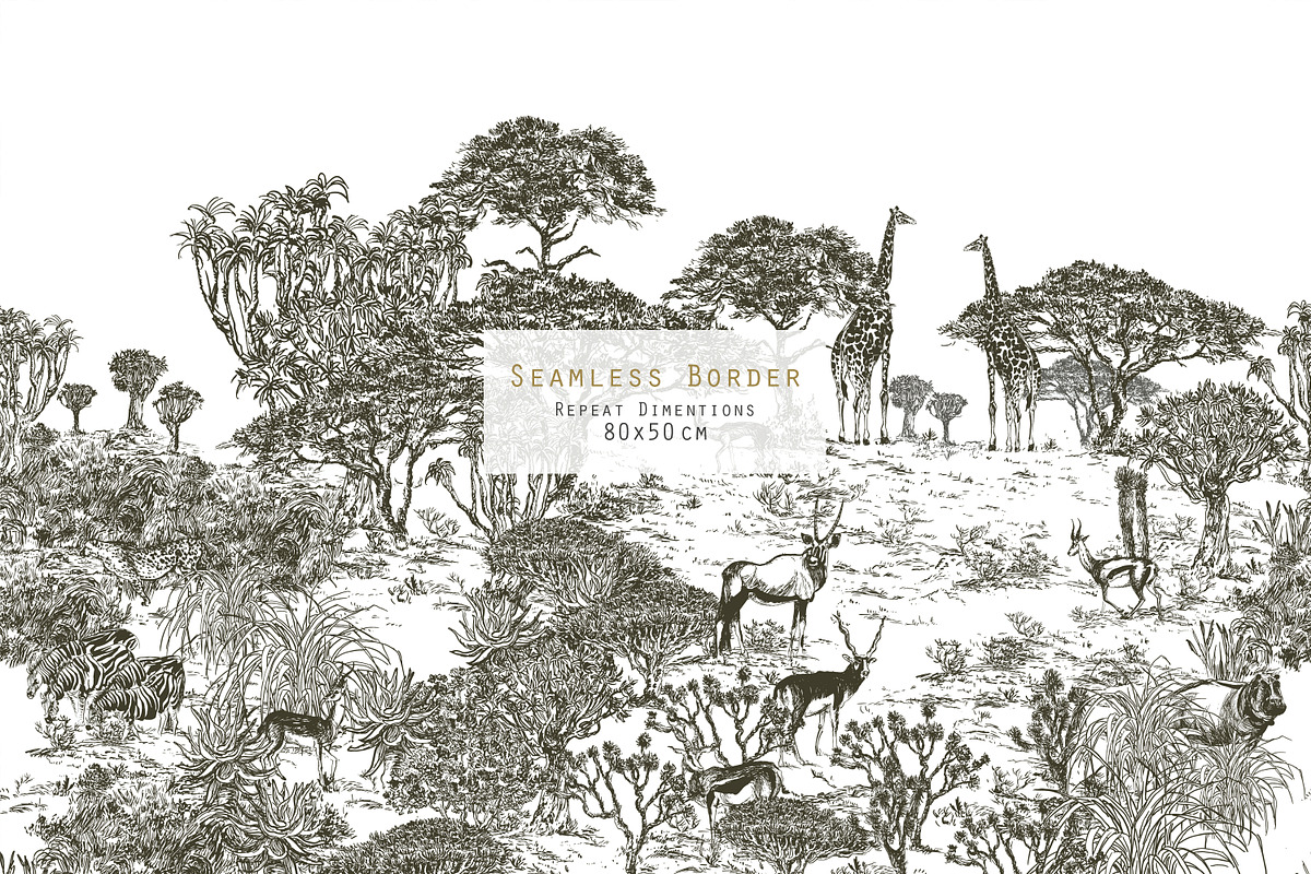Safari. Seamless Patterns + Panorama, a Pattern Graphic by Irina Dolgikh (Photo 11 of 21)