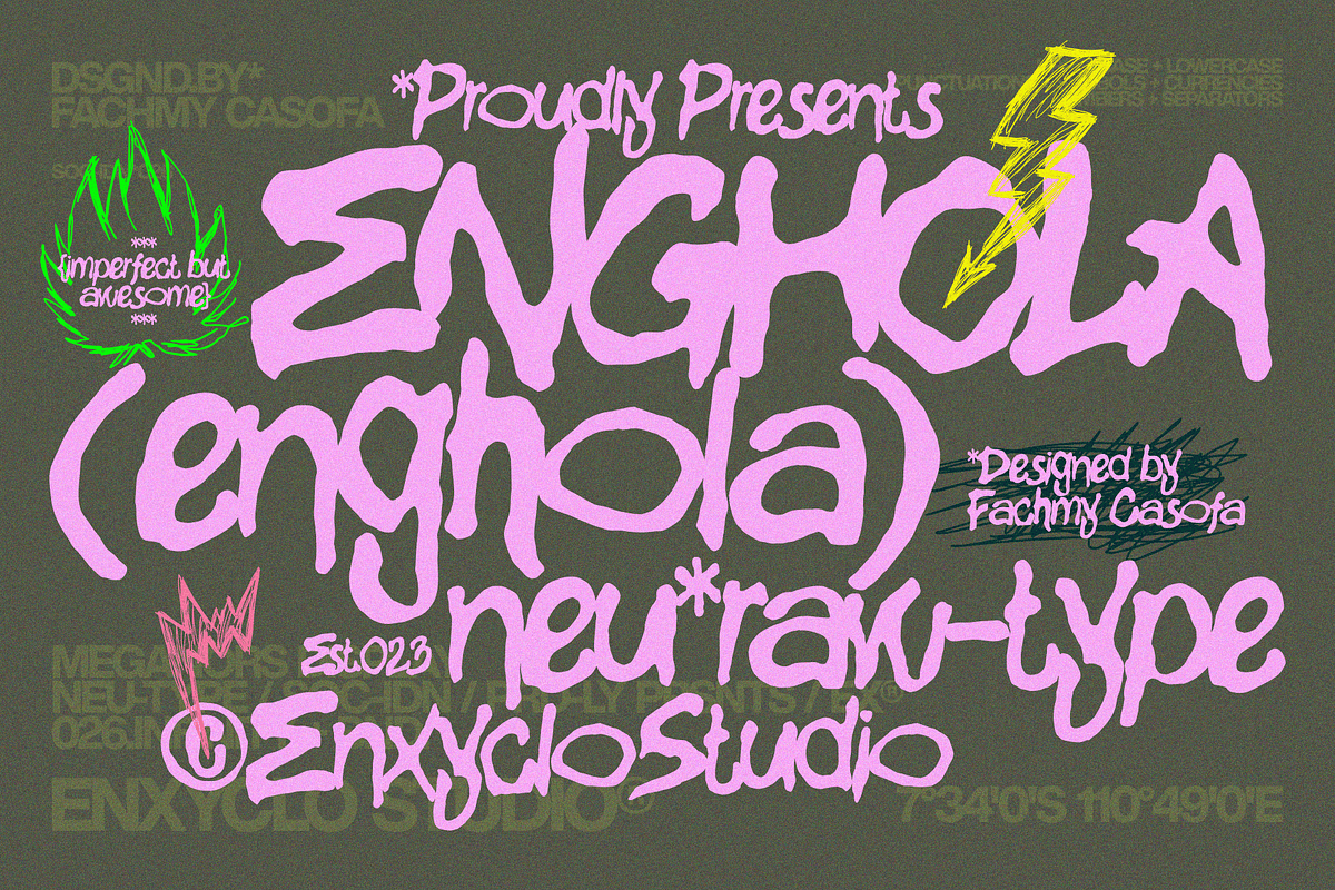 ENGHOLA — Urban Imperfect Font, a Handwritten Font by Enxyclo Studio (Photo 1 of 12)