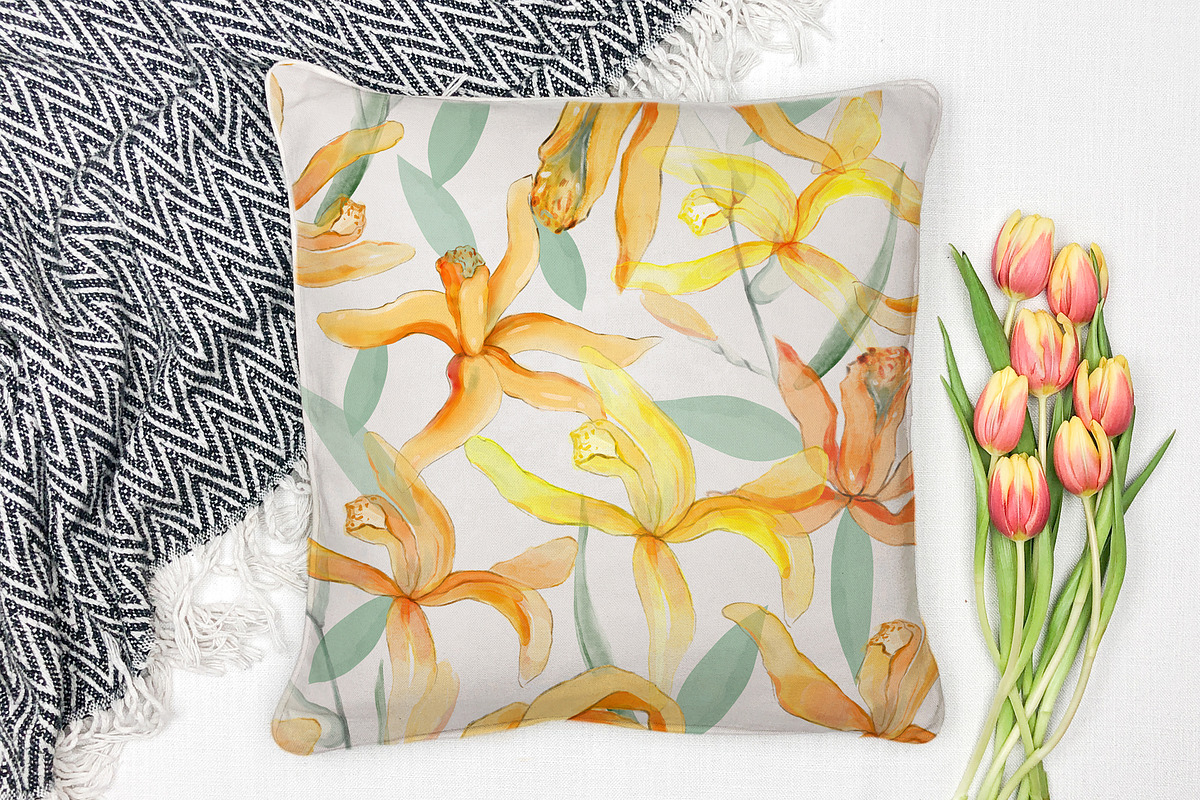 WARM BOTANICAL BLOOMS PATTERN, a Pattern Graphic by MartinShop (Photo 8 of 10)