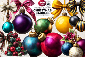 Christmas Baubbles Cliparts, a Seasonal Illustration by ThatsDesignArt