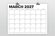 2027 8.5 x 11 Inch Calendar Template, a Stationery Template by Running With Foxes (Thumbnail 2 of 5)