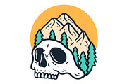 Mountain Skull Retro illustration, an Object Illustration by Decoconio Design (Thumbnail 2 of 3)