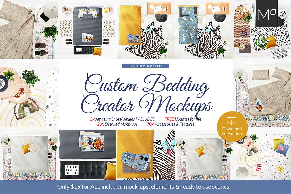 Custom Bedding Creator Mockup Bundle, a Mockup by Mocca Mockups Store