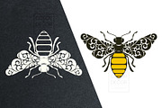 Ornate Calligraphic Bee, a Decorative Illustration by Color and Decor (Thumbnail 2 of 3)
