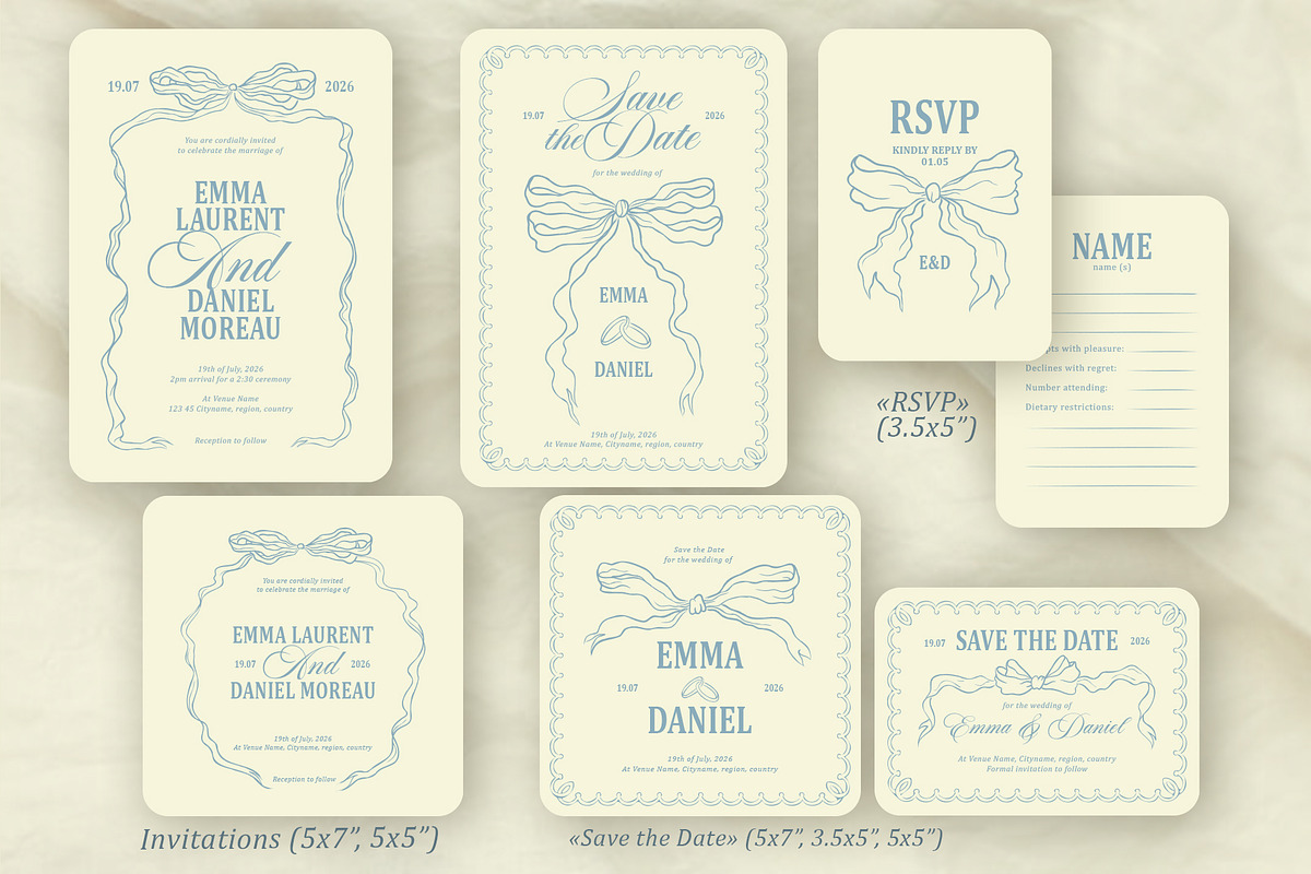 Blue dream wedding templates, a Stationery Template by Garden in frame (Photo 3 of 9)