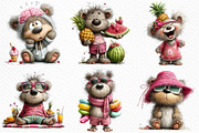 Funny Summer Teddy Bear Clipart, an Illustration by Craft Nest (Thumbnail 5 of 12)