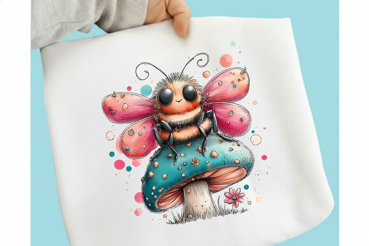 Whimsical Spring Bee Clipart PNG, an Illustration by designcity5 (Photo 3 of 5)