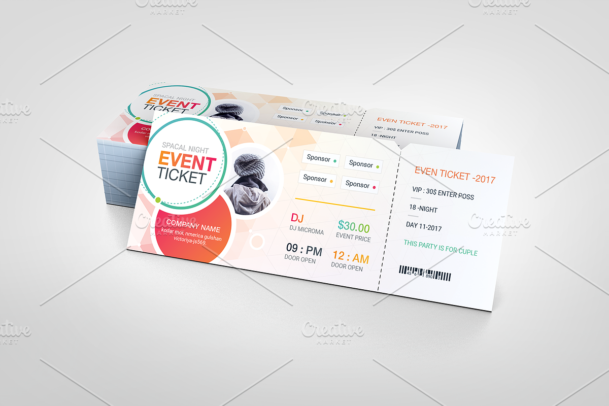 Event Ticket, an Invitation Template by GenerousArt