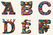 Christmas Alphabet Latter Clipart, an Illustration by DreamCafeArt (Thumbnail 2 of 6)