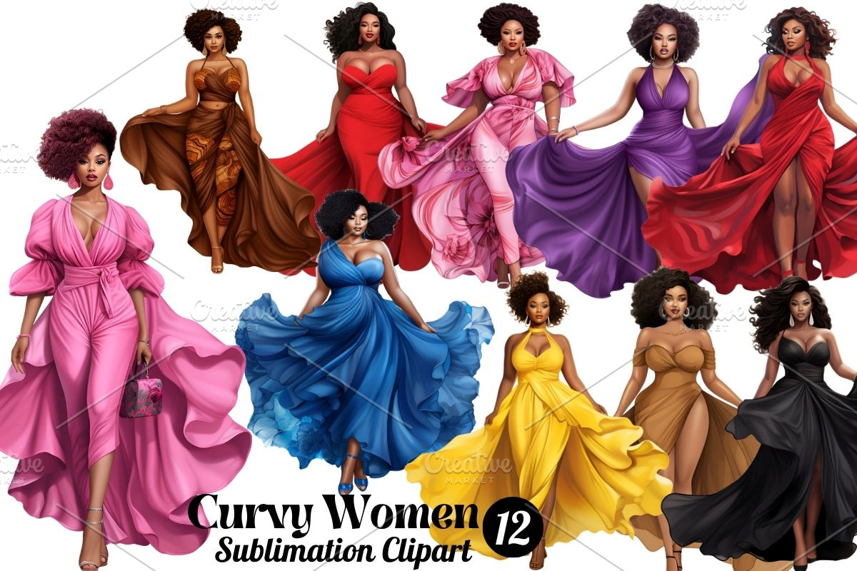 Curvy African Woman Clipart, a Person Illustration by Gloria Designed It (Photo 1 of 7)
