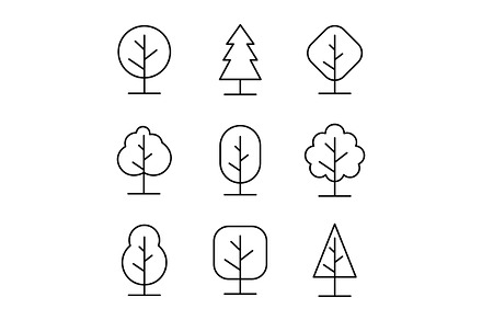 Tree icon outline