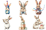 Birthday Bunny Clipart Bundle, an Illustration by Pixels.Craft (Thumbnail 5 of 6)