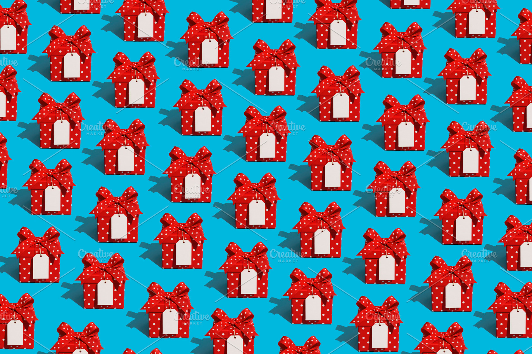 pattern of red polka dot gifts, generative AI, a Photo by Nito