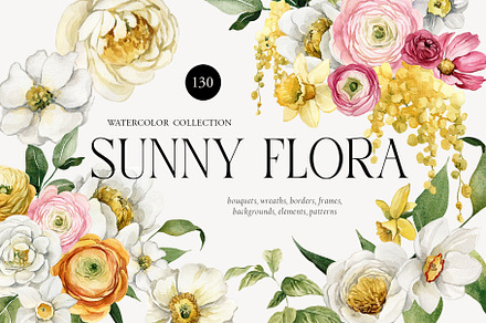 SUNNY FLORA watercolor, a Seasonal Illustration by AleksaArt