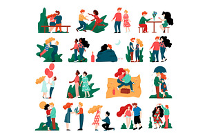 Happy Couple Lovers Meeting, a Person Illustration by TopVectors