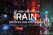 20x Rain & Drop Photoshop Brushes, a Brush Add-On by StudioByElevate (Thumbnail 1 of 5)