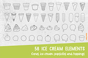 Procreate Icecream & Fruits Stamps, a Brush Add-On by PrettyLittlePigs (Thumbnail 6 of 9)