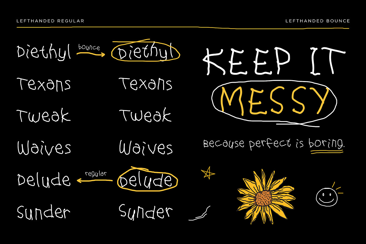 Lefthanded — Messy Handwritten, a Handwritten Font by Typehand Studio (Photo 3 of 10)