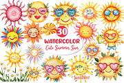 Groovy Cute Summer Sun Clipart, an Illustration by Dream Creation (Thumbnail 1 of 6)