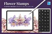 70 Flower Stamp Affinity Brushes, a Brush Add-On by Riveros Illustration (Thumbnail 2 of 9)