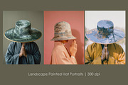 Landscape Painted Hat Portraits, a Decorative Illustration by StockVerse Creative (Thumbnail 1 of 4)