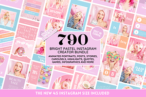 Bright Pastel Instagram Templates, a Social Media Template by SunshineStudioBoutique