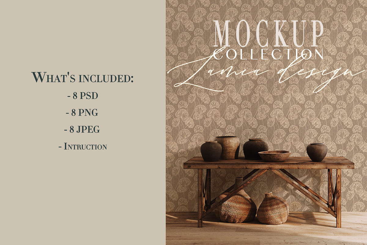 Wallpaper Mockup Ethnic Decor, a Household Mockup by LAMIA DESIGN (Photo 14 of 14)