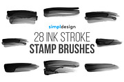 28 Ink Stroke Photoshop Brushes, a Brush Add-On by SimplDesign (Thumbnail 1 of 3)