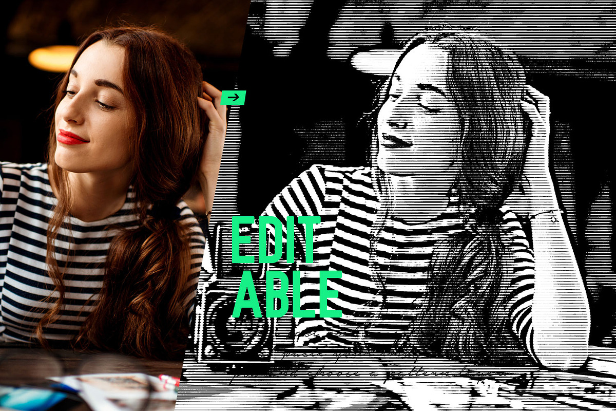 Horizontal Line Halftone Action, an Action Add-On by DuoFankaar (Photo 5 of 8)