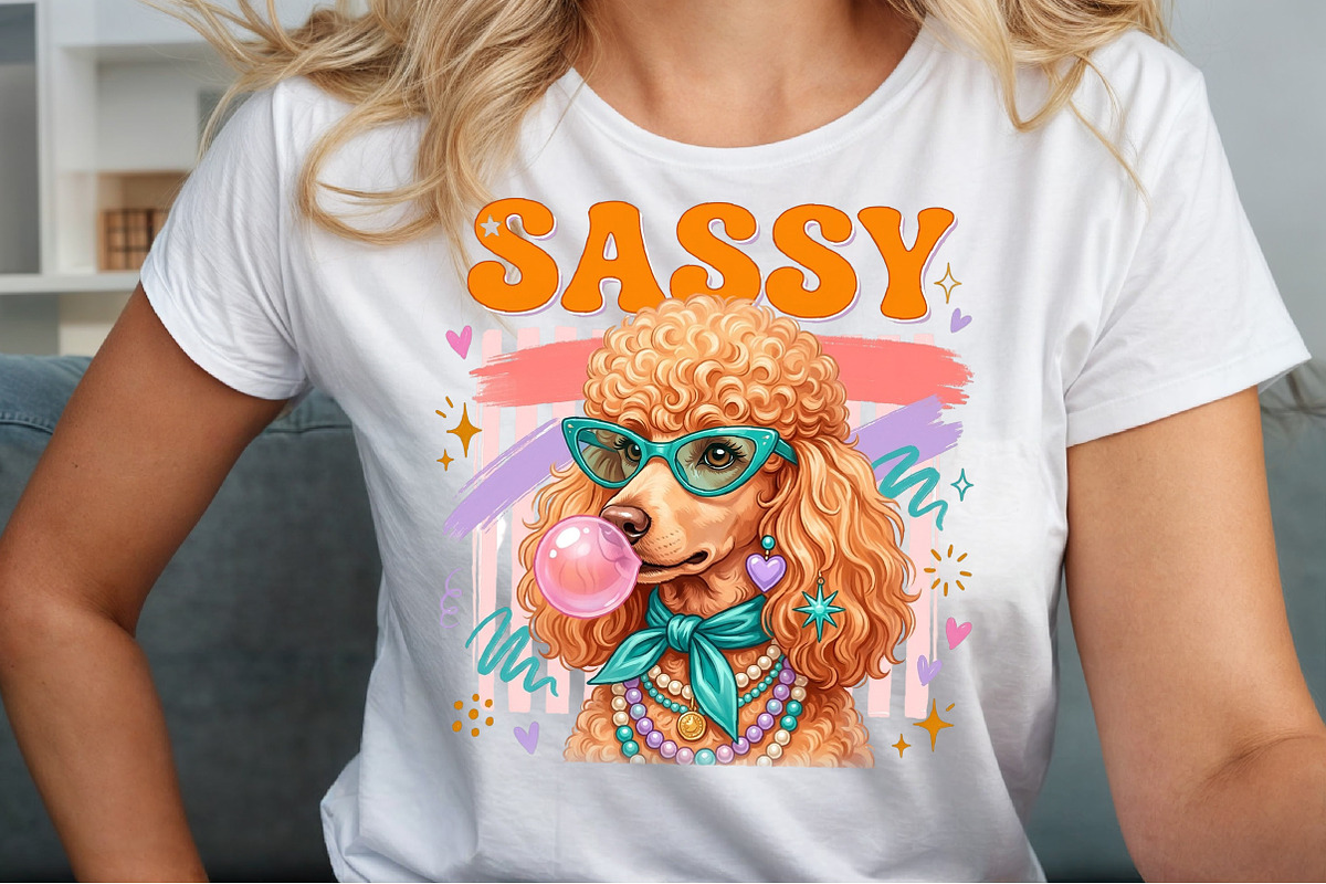 Sassy Retro Poodle Dog PNG, a Seasonal Illustration by Sublimation Artist (Photo 5 of 9)