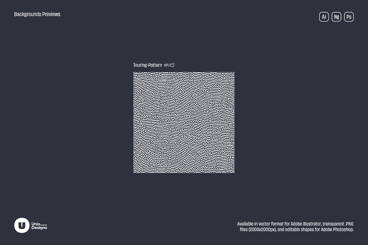 Turing Patterns - 16 Backgrounds