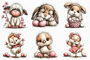 Whimsical Easter Animals Clipart PNG, an Illustration by Craft Nest (Thumbnail 5 of 11)